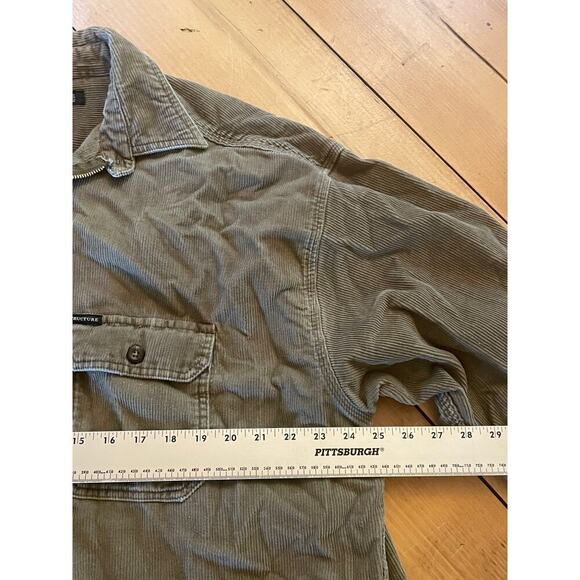 Vtg 90s Structure Corduroy Shirt Shacket Utility Jacket Pullover 1/4 Zip Chore L - Picture 6 of 7